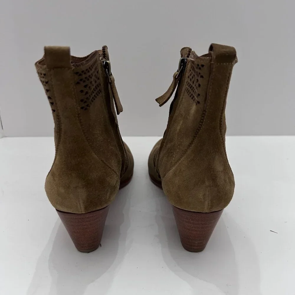 Aerin Women's Heeled Ankle Boot Bootie 'Tilstone' Tan Size 6 M Italian Leather - Picture 5 of 9